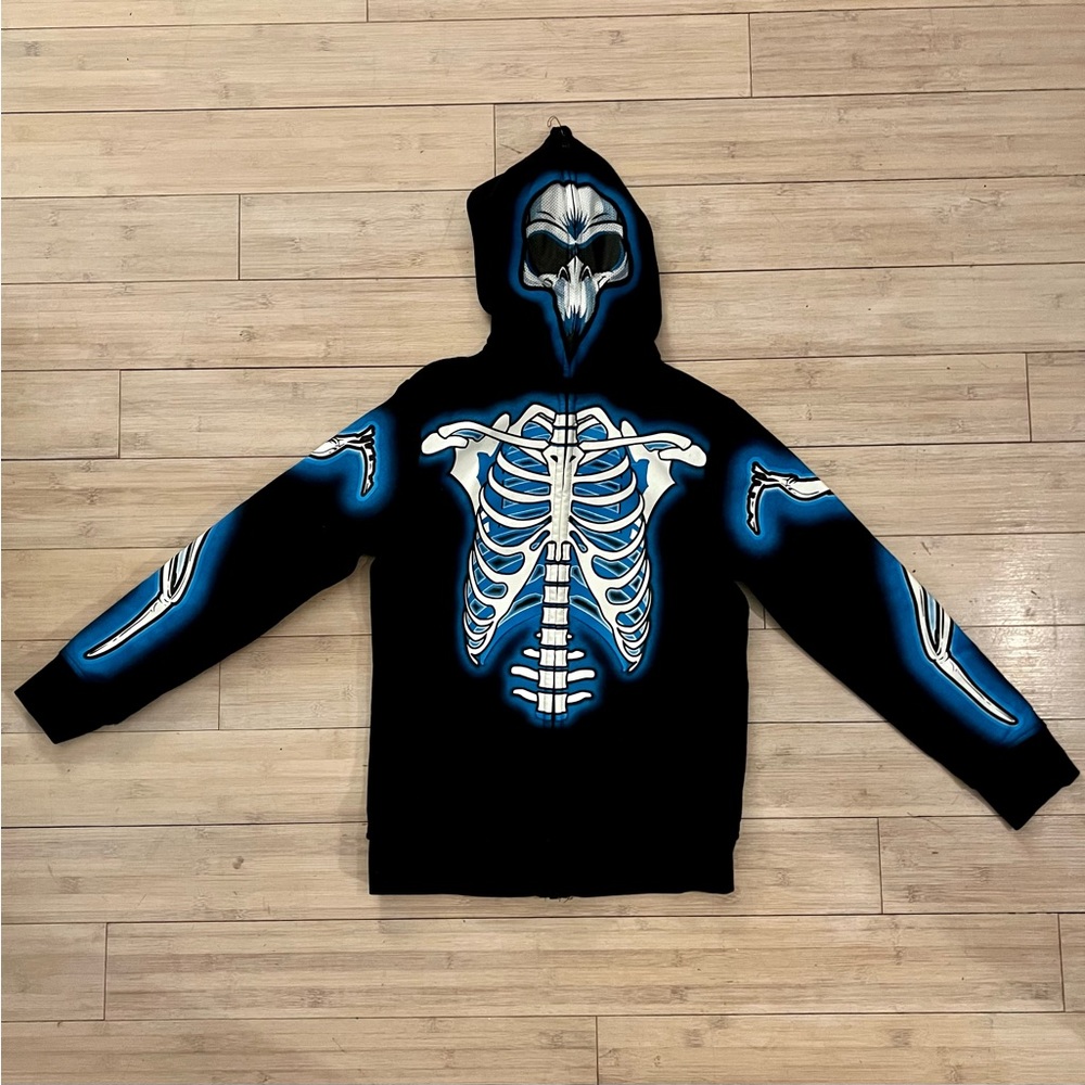 Tony Hawk Zip-up Glow in the Dark Skeleton Graphic Hoodie
